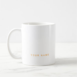 Minimalistiskt, anpassat namn, text och foto kaffemugg