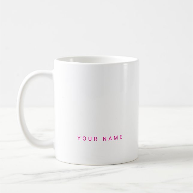 Minimalistiskt, anpassat namn, text och foto kaffemugg (Vänster)