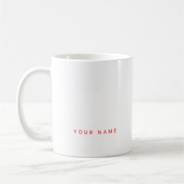 Minimalistiskt, anpassat namn, text och foto kaffemugg