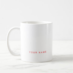 Minimalistiskt, anpassat namn, text och foto kaffemugg