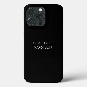 Minimalistiskt anpassat namntextmonogram svart sva