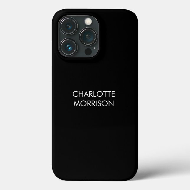 Minimalistiskt anpassat namntextmonogram svart sva (Baksida)