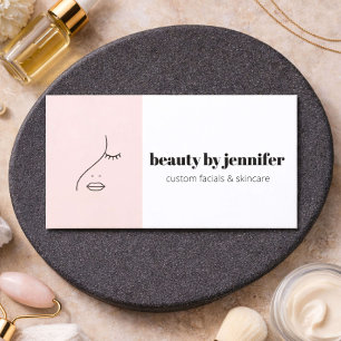 Minimalistiskt ansiktslogotyp Facialist Roséblush Visitkort