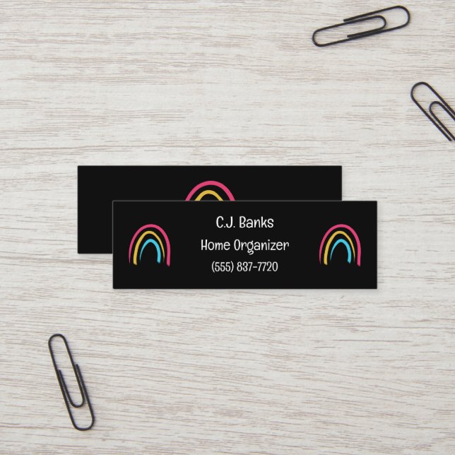 Minimalistiskt antal Rainbows Mini-Affärskort Mini Visitkort (Fram/Back In Situ)