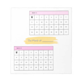 Minimalistiskt Anteckningsblock för månatlig livss