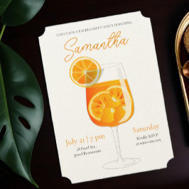 Minimalistiskt Aperol Spritz Bachelorette Party Inbjudningar