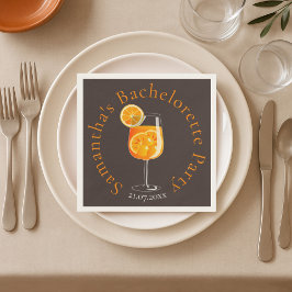 Minimalistiskt Aperol Spritz Bachelorette Party Pappersservett