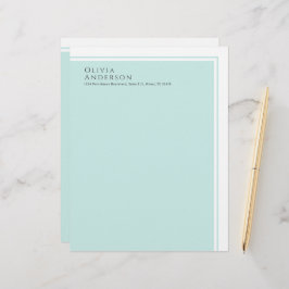 Minimalistiskt Aqua Färg-block med enkel Elegant Brevhuvud