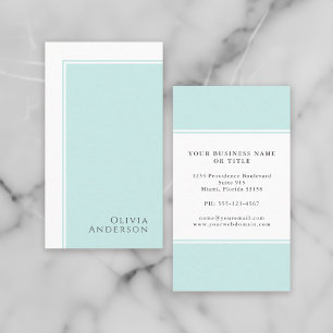 Minimalistiskt Aqua Färg-block med enkel Elegant Visitkort