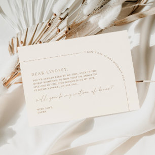 Minimalistiskt Arch Matron of Honor Frieri kort