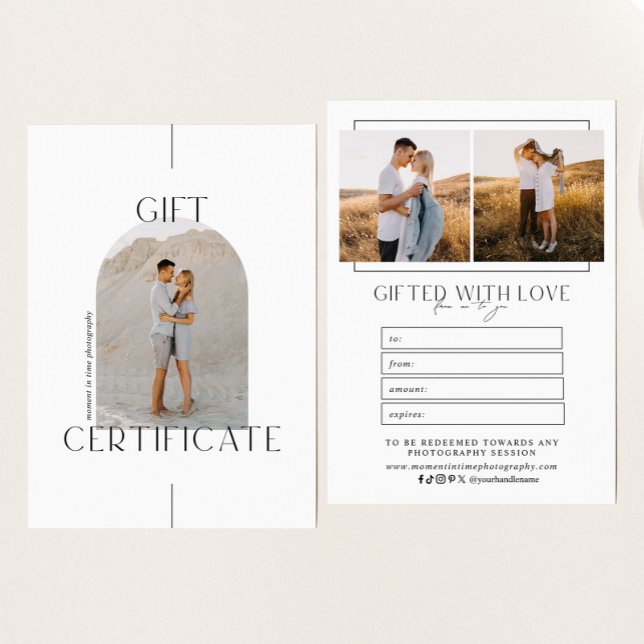 Minimalistiskt arch Photo Photography Gift-certifi (Skapare uppladdad)