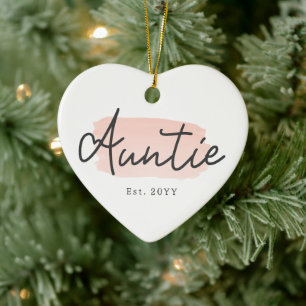 Minimalistiskt Auntie Baby Rosa-penseldrag New Mos Julgransprydnad Keramik