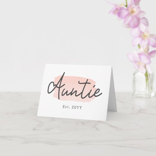 Minimalistiskt Auntie Baby Rosa-penseldrag New Mos Kort (Orkide)