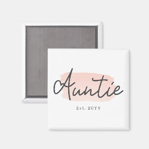 Minimalistiskt Auntie Baby Rosa-penseldrag New Mos Magnet