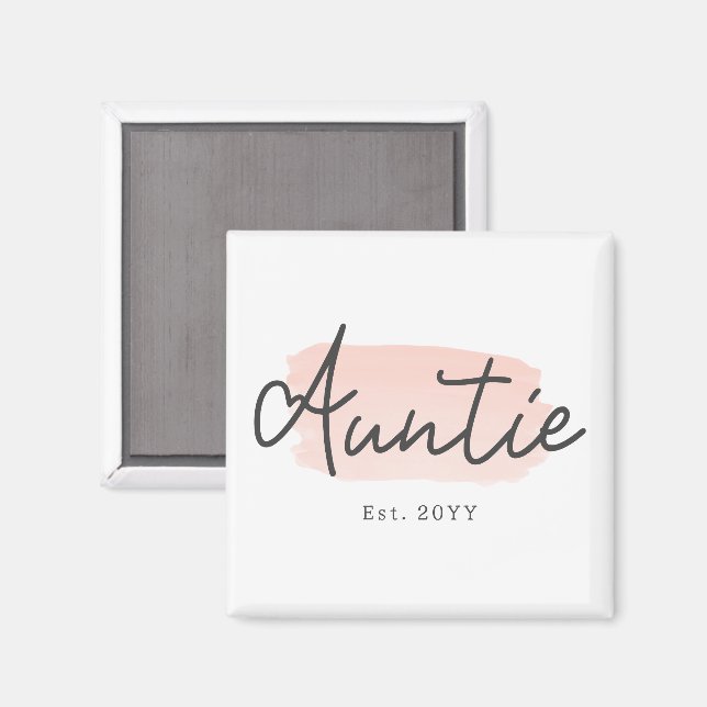 Minimalistiskt Auntie Baby Rosa-penseldrag New Mos Magnet (Front/Back)