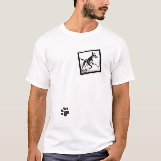 Minimalistiskt Azawakh Hund älskare T Shirt (Framsida)