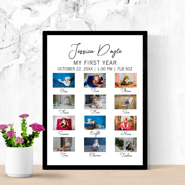 Minimalistiskt Baby första året 1:a födeldagen Par Poster (Skapare uppladdad)