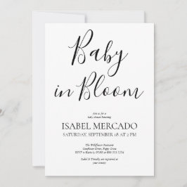 Minimalistiskt Baby i Bloom Inbjudningar