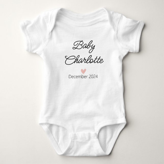 Minimalistiskt Baby kommer snart | Anpassningsbar  T Shirt (Framsida)