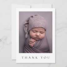 Minimalistiskt babykort för tack Neutral