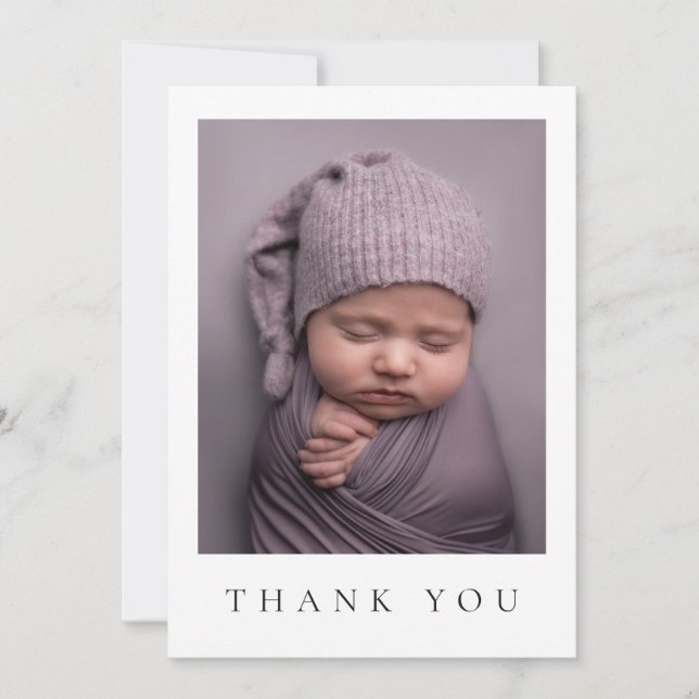 Minimalistiskt babykort för tack Neutral Kort (Framsida)