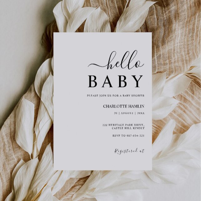 Minimalistiskt babyprogram för Bröllop Inbjudningar (Minimalist Wedding Baby Shower Invitation)
