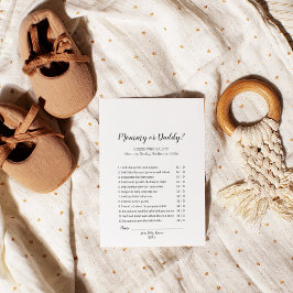 Minimalistiskt babyskor eller Mamma för pappa Game Flygblad