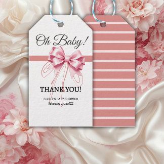 Minimalistiskt babyskor för Rosa Bow Presentetikett
