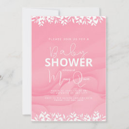 Minimalistiskt babyskor för rosa inbjudningar
