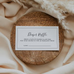 Minimalistiskt babyskor, hårklammer tilläggskort<br><div class="desc">Det här minsta raffelkortet för babydusch är perfekt för en enkel babydusch. Den moderna romantiska designen har klassisk svart- och vit typografi parad med en rografi av rustik men elegant med vintage handskrivet stil. Anpassade i alla färg. Behålla designen enkel och elegant, som den är, eller anpassa den genom att...</div>