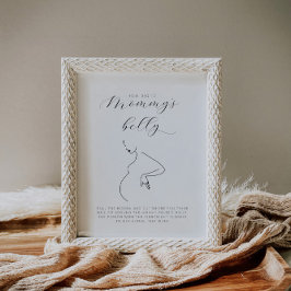 Minimalistiskt babyskor hur stor är Mammans belly Poster