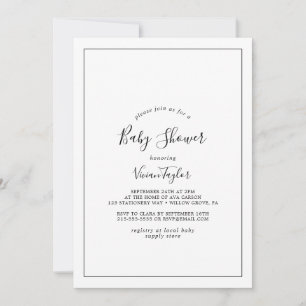 Minimalistiskt babyskor inbjudningar
