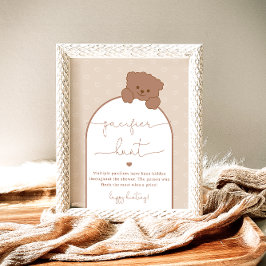 Minimalistiskt babyskor Nappar Hunt-spel Poster