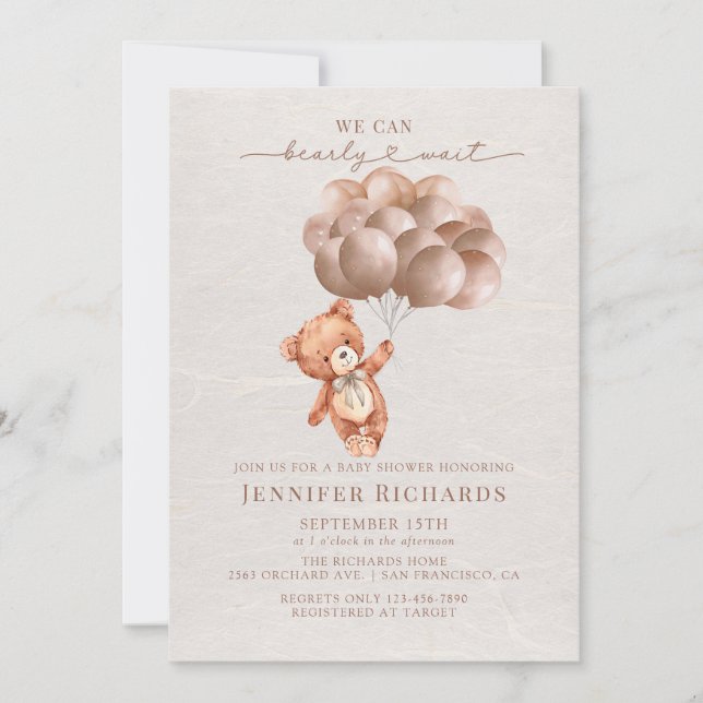 Minimalistiskt babyskor | Vänta Inbjudningar (Framsida)