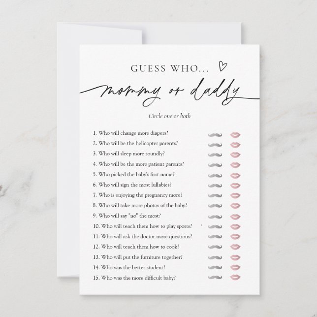 Minimalistiskt babyvisningsprogram eller Mamma- el Inbjudningar (Framsida)