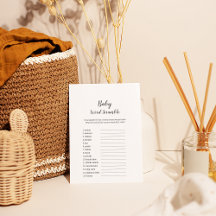 Minimalistiskt babyvisningsspel Baby Ord
