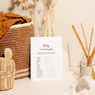 Minimalistiskt babyvisningsspel Baby Ord Flygblad
