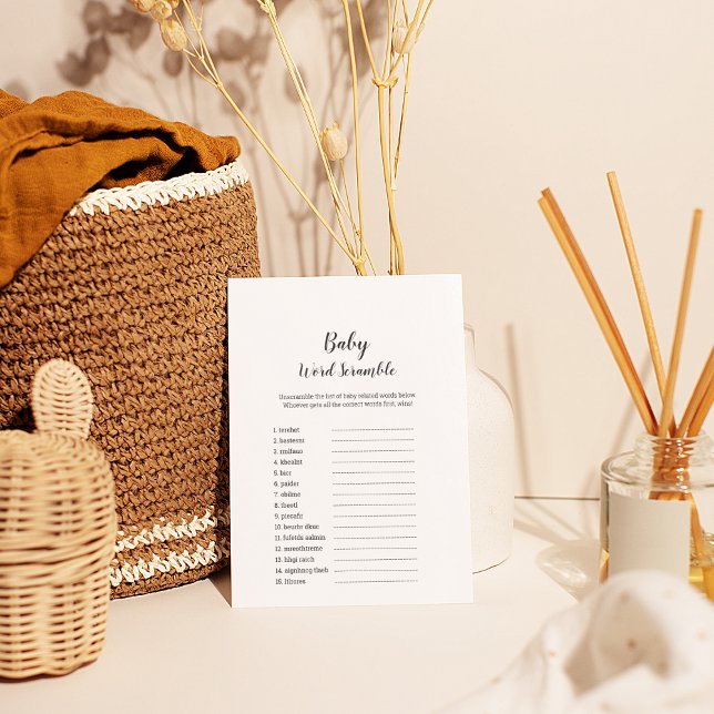 Minimalistiskt babyvisningsspel Baby Ord Flygblad (Skapare uppladdad)