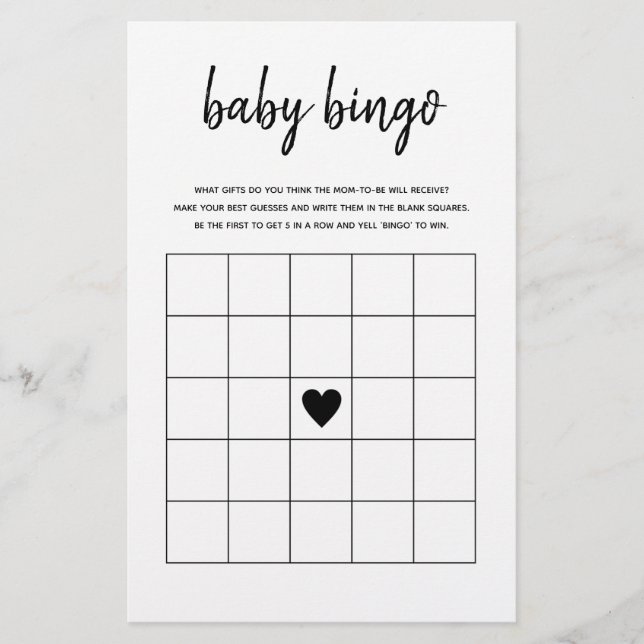 Minimalistiskt babyvisningsspel i baby Bingo (Framsida)