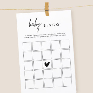 Minimalistiskt babyvykort Baby Bingo-spelkort