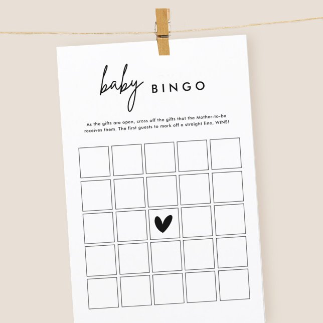 Minimalistiskt babyvykort Baby Bingo-spelkort (Skapare uppladdad)