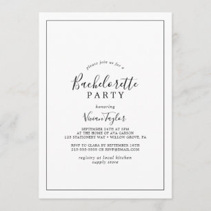 Minimalistiskt Bachelorette-parti Inbjudningar