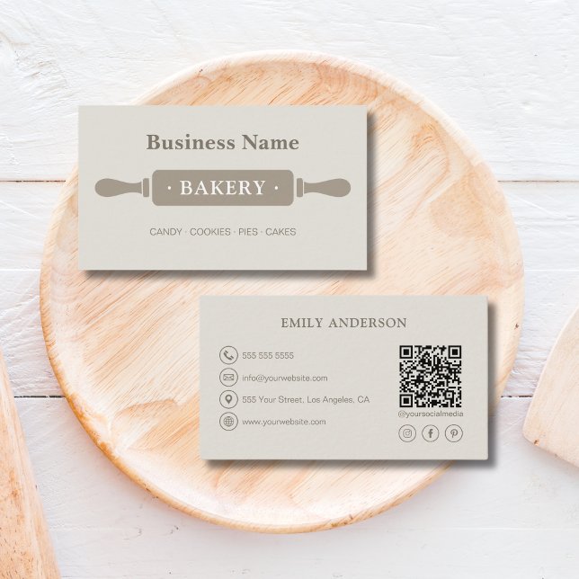 Minimalistiskt bakverk visitkort (Minimalist Bakery Business Card)