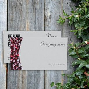 Minimalistiskt bärfoto QR grått-Affärskort Visitkort
