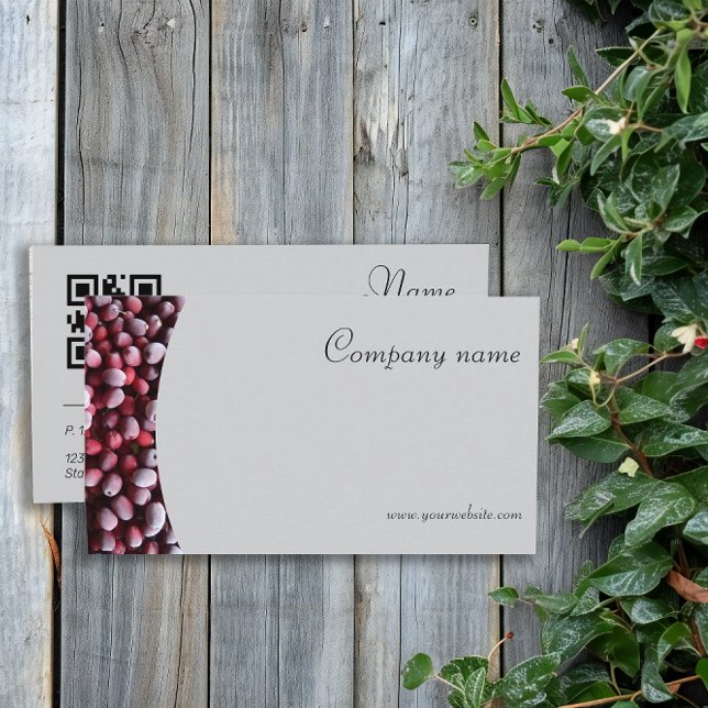 Minimalistiskt bärfoto QR grått-Affärskort Visitkort (Skapare uppladdad)