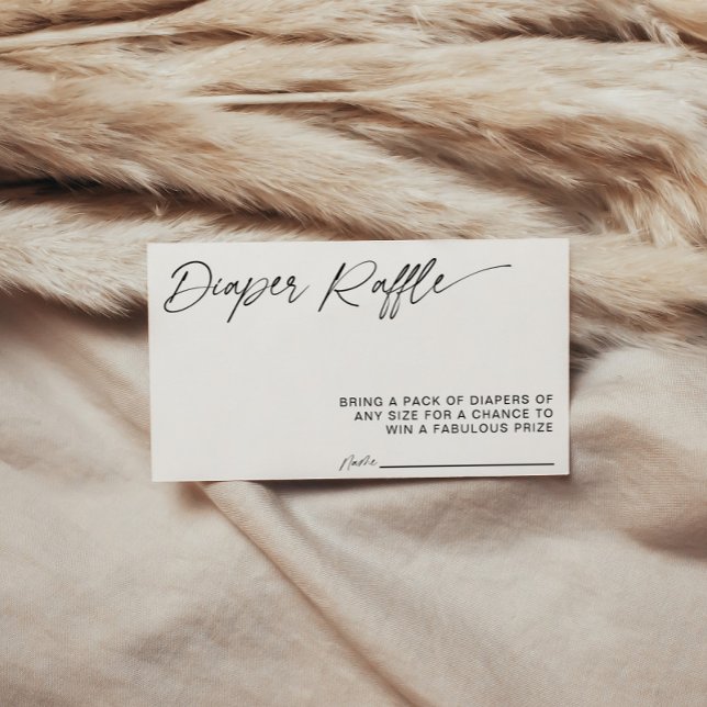 Minimalistiskt barnskuvel - kort för hårklammer (Diaper Raffle Enclosure Card)