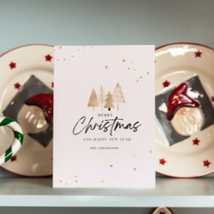 Minimalistiskt bedövande Guld Julgranar Inbjudningar
