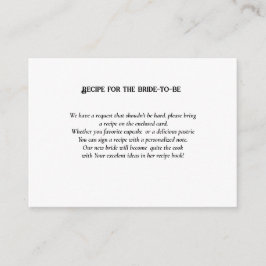 Minimalistiskt begäranderecept för möhippa för bru tilläggskort