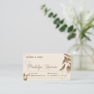 Minimalistiskt Beige Boho-Affärskort Tidsbeställning Kort