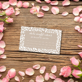 Minimalistiskt Beige Löv Datum för nattliga idéer Tilläggskort